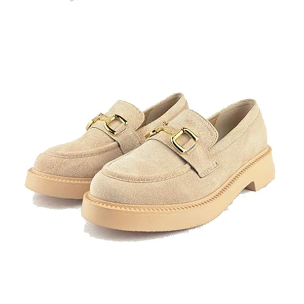 Derbies a platforme pour femme 7516-2 beige miniature